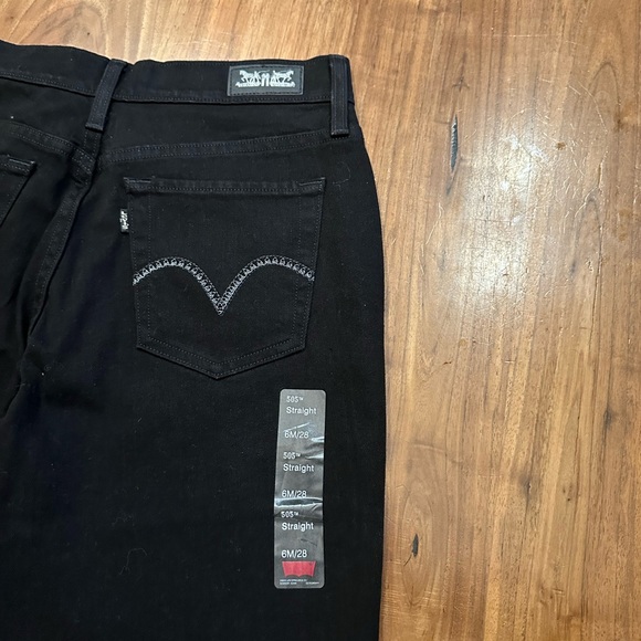 Levi’s 505 Women’s Denim Black Straight Leg Jeans Size 28 NWT - Picture 7 of 8